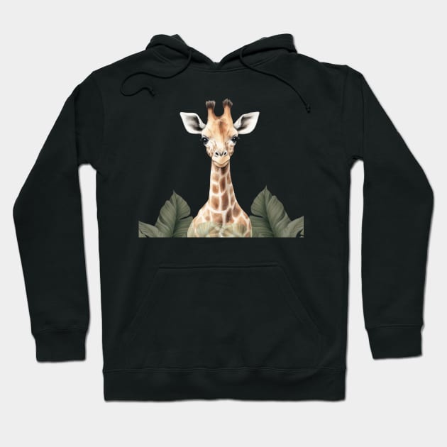 Jungle Animals Giraffe Nursery Art Hoodie by Alienated